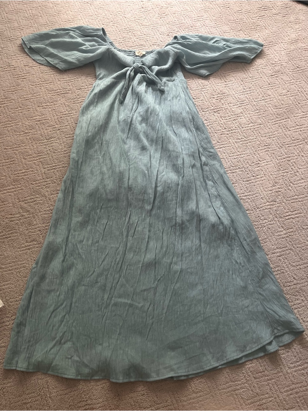 Tie-Front Maxi Dress in Light Blue